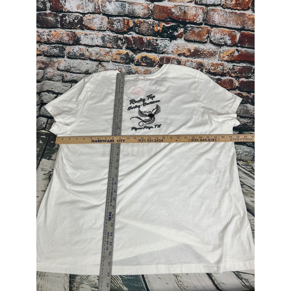 Harley-Davidson Mens White Rocky Top Pigeon Forge TN V-Neck Graphic T-Shirt 3XL - Picture 4 of 4